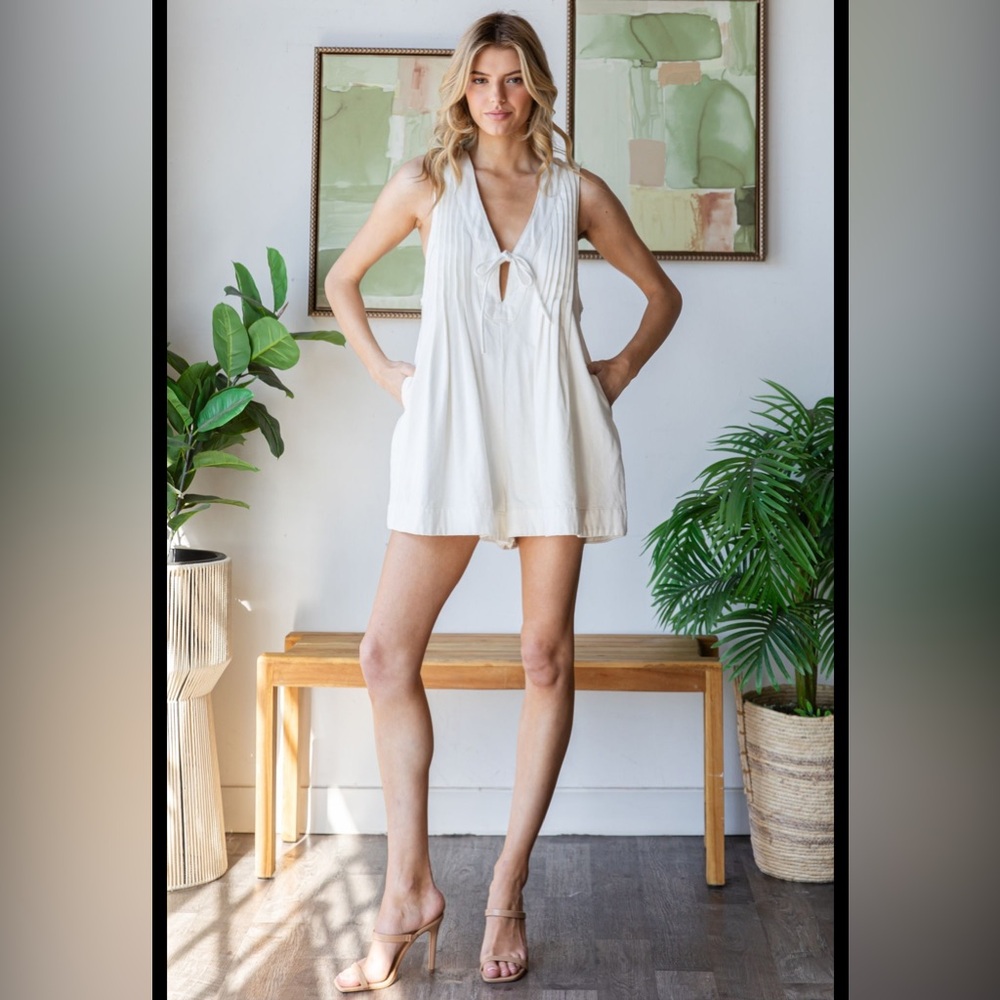 White Sleeveless Romper